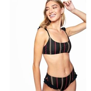 🆕Hurley x Hello Kitty Ltd Ed Womens Scoop/High Rise Reversible Bikini Swim Suit